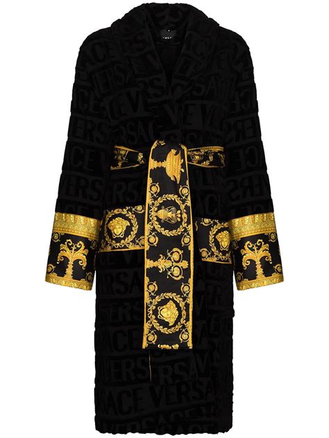 versace robe womens black|Versace dressing gown selfridges.